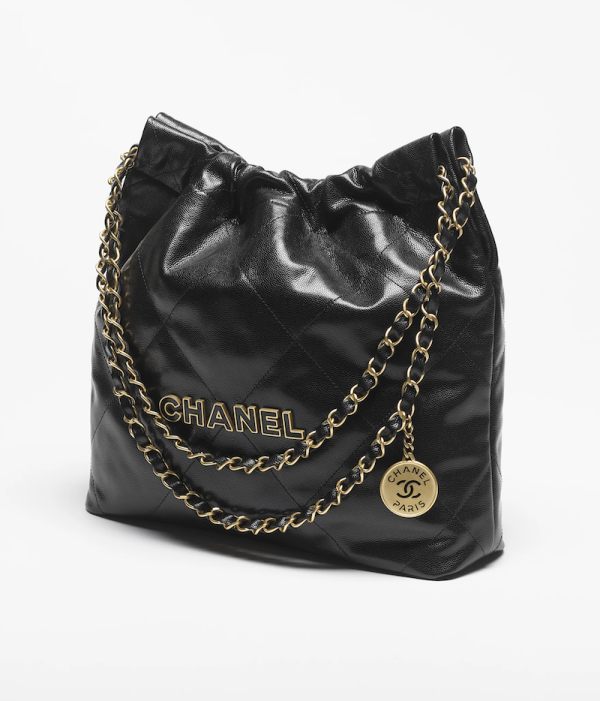 CHANEL 22 Small Handbag Shiny Calfskin, Enamel & Gold-Tone Metal 1