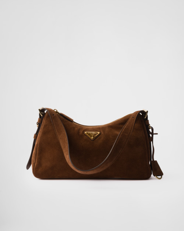 Prada Aimée 1BC229 medium suede leather shoulder bag