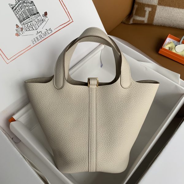 Hermès Picotin Lock 18 Craie Clemence Gold Hardware