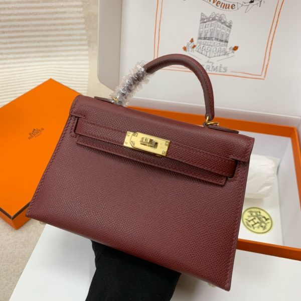Hermès Kelly Sellier 20 Bourgogne Epsom Leather Gold Hardware