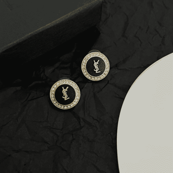 Saint Laurent YSL Diamond-Encrusted Earrings