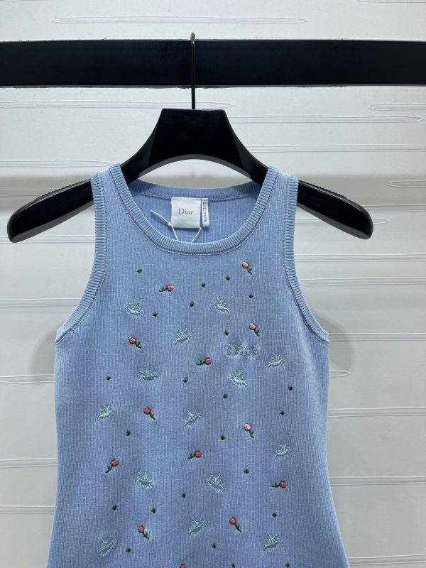 Dio*r light blue slim fit knit camisole