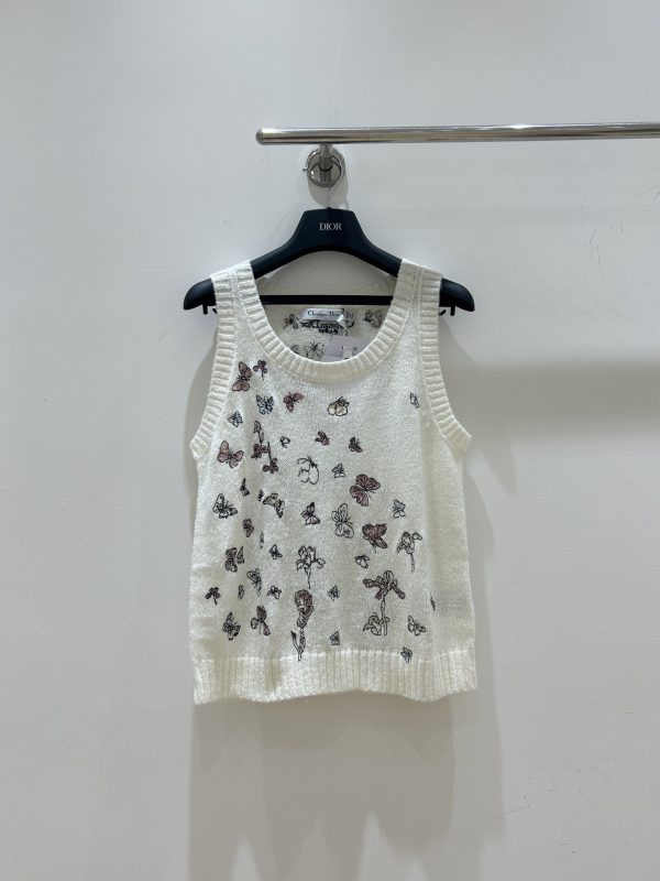 Dio*r butterfly and iris printed knit tank top p225
