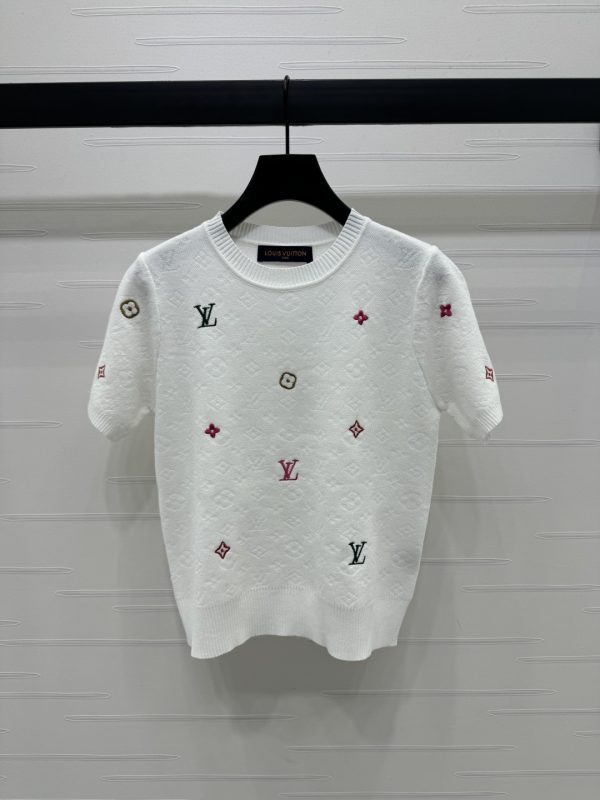 Lv colorful monogram embroidered knit short sleeve A706B270C