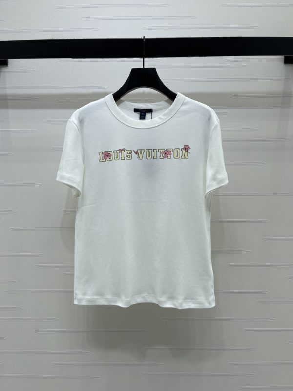 Lv floral lettering print cotton t-shirt A706B220C